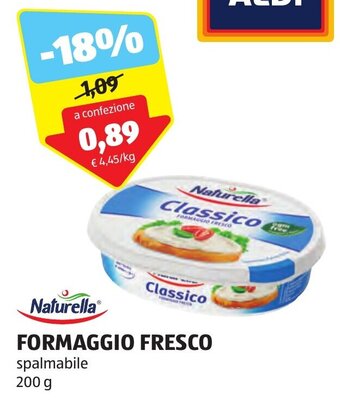 ALDI Naturella FORMAGGIO FRESCO spalmabile 200 g offerta