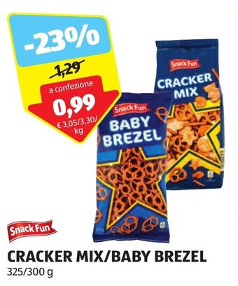 ALDI Snack Fun CRACKER MIX/BABY BREZEL 325/300 g offerta