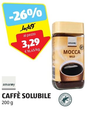ALDI amarøy CAFFÈ SOLUBILE 200 g offerta