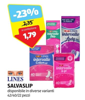 ALDI LINES SALVASLIP 42/40/22 pezzi offerta