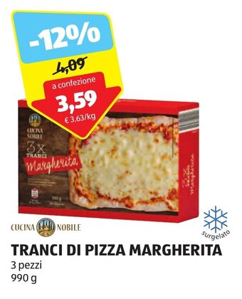 ALDI TRANCI DI PIZZA MARGHERITA 3 pezzi 990 g offerta