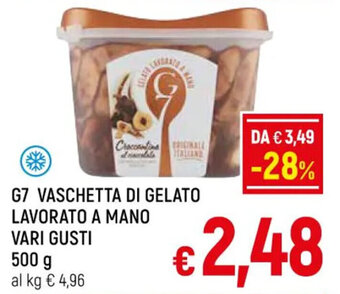 A&O G7 VASCHETTA DI GELATO LAVORATO A MANO VARI GUSTI 500 g offerta