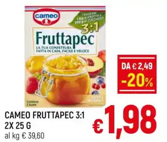 A&O CAMEO FRUTTAPEC 3:1 2x 25 g offerta