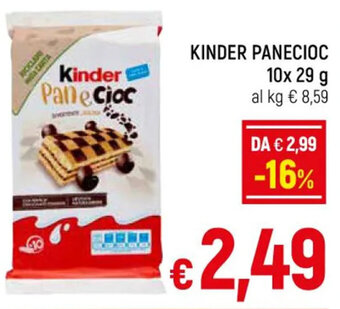 A&O KINDER PANECIOC 10x 29 g offerta