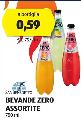 ALDI SAN BENEDETTO BEVANDE ZERO ASSORTITE 750 ml offerta