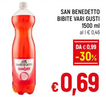 A&O SAN BENEDETTO BIBITE VARI GUSTI 1500 ml offerta
