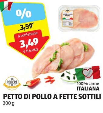 ALDI PETTO DI POLLO A FETTE SOTTILI 300 g offerta