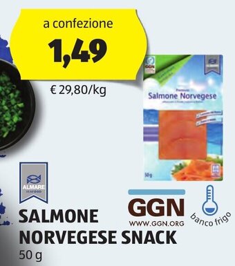 ALDI SALMONE NORVEGESE SNACK 50 g offerta