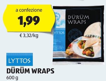 ALDI LYTTOS DÜRÜM WRAPS 600 g offerta