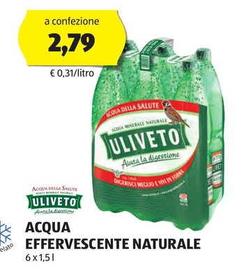 ULIVETO ACQUA EFFERVESCENTE NATURALE 6 x 1,5 l