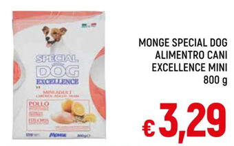 A&O MONGE SPECIAL DOG ALIMENTRO CANI EXCELLENCE MINI 800 g offerta