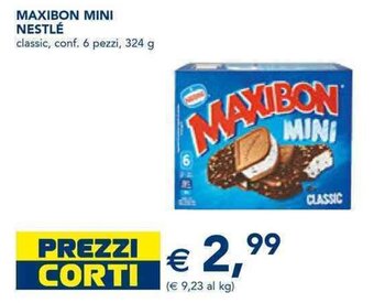 Esselunga MAXIBON MINI NESTLÉ classic, conf. 6 pezzi, 324 g offerta