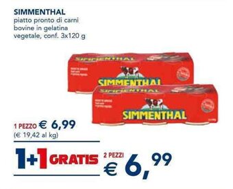 Esselunga SIMMENTHAL piatto pronto di carni bovine in gelatina vegetale, conf. 3x120 g offerta