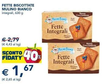 Esselunga FETTE BISCOTTATE MULINO BIANCO integrali, 630 g offerta