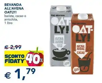 Esselunga BEVANDA ALL'AVENA OATLY! barista, cacao O arricchita, 1 litro offerta