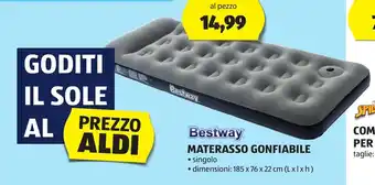 ALDI MATERASSO GONFIABILE • singolo • dimensioni: 185 x 76 x 22 cm (Lxlxh) offerta