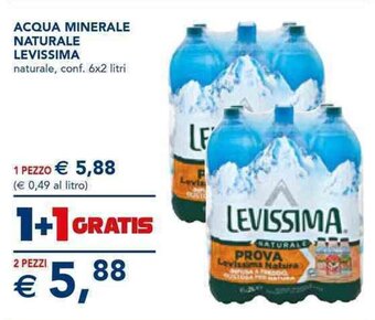 Esselunga ACQUA MINERALE NATURALE LEVISSIMA naturale, conf. 6x2 litri offerta