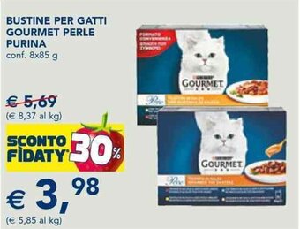 Esselunga BUSTINE PER GATTI GOURMET PERLE PURINA conf. 8x85 g offerta