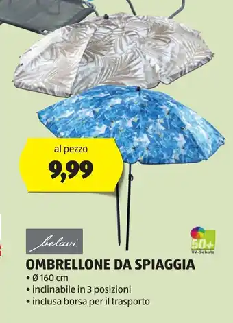 ALDI OMBRELLONE DA SPIAGGIA • Ø160 cm inclinabile in 3 posizioni • inclusa borsa per il trasporto offerta