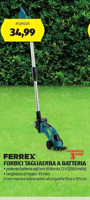 ALDI FERREX® FORBICI TAGLIAERBA A BATTERIA offerta