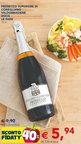 Esselunga PROSECCO SUPERIORE DI CONEGLIANO VALDOBBIADENE DOCG LE FADE 75 cl offerta