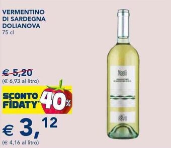 VERMENTINO DI SARDEGNA DOLIANOVA 75 cl