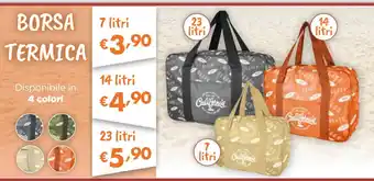 Acqua & Sapone BORSA TERMICA Disponibile in 4 colori 23 litri offerta