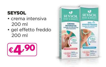 Acqua & Sapone SEYSOL • crema intensiva 200 ml • gel effetto freddo 200 ml offerta