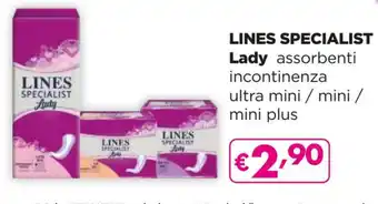Acqua & Sapone LINES SPECIALIST Lady assorbenti incontinenza ultra mini/mini/ mini plus offerta