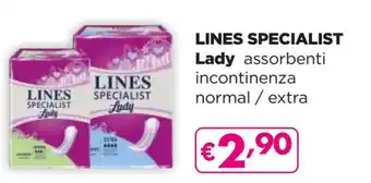 Acqua & Sapone LINES SPECIALIST Lady assorbenti incontinenza normal / extra offerta