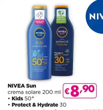 Acqua & Sapone NIVEA Sun crema solare 200ml • Kids 50+ • Protect & Hydrate 30 offerta
