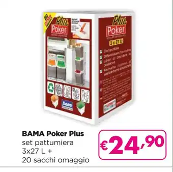 Acqua & Sapone BAMA Poker Plus set pattumiera 3x27 L + 20 sacchi omaggio offerta
