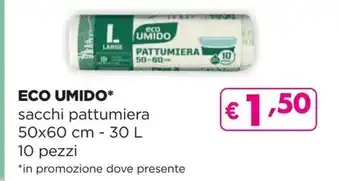 Acqua & Sapone ECO UMIDO* sacchi pattumiera 50x60 cm - 30 L 10 pezzi offerta