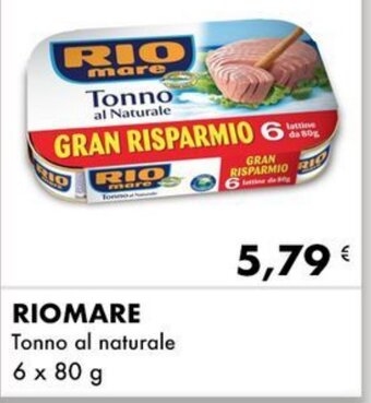 Iper Tosano RIOMARE Tonno al naturale 6 x 80 g offerta