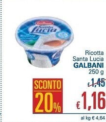 Unes Galbani ricotta santa lucia offerta