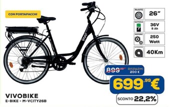 Euronics Vivobike e-bike - m-vcity26b offerta