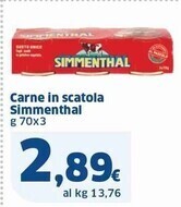 Sigma Simmenthal carne in scatola offerta