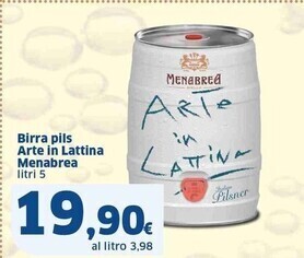 Sigma Menabrea birra pils arte in lattina offerta