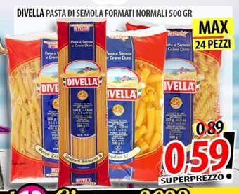 Il Genio Supermercato DIVELLA PASTA DI SEMOLA FORMATI NORMALI 500 GR offerta