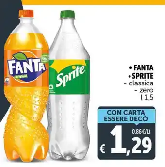 Deco Supermercati • FANTA • SPRITE - classica zero 1 1,5 offerta
