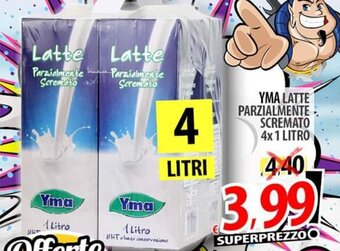 Il Genio Supermercato YMA LATTE PARZIALMENTE SCREMATO 4x 1 LITRO offerta