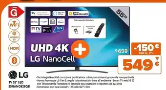 Lg nanocell 55'' serie nano82 55nano826qb 4k smart tv novità 2022