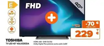Expert Toshiba tv led 40 40la3263da offerta