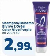 Sigma L'oreal shampoo / balsamo elvive offerta