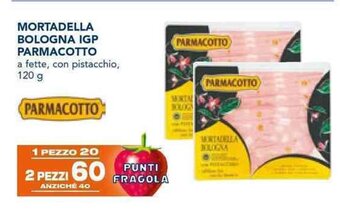 Esselunga MORTADELLA BOLOGNA IGP PARMACOTTO a fette, con pistacchio, 120 g offerta