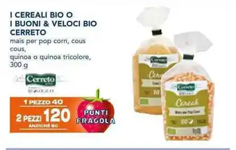 Esselunga I CEREALI BIO O I BUONI & VELOCI BIO CERRETO 300 g offerta