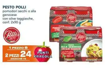 PESTO POLLI pomodori secchi o alla genovese con olive taggiasche, conf. 2x90 g