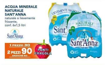 Esselunga ACQUA MINERALE NATURALE SANT'ANNA conf. 6x1,5 litri offerta