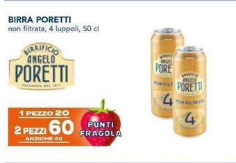 Esselunga BIRRA PORETTI non filtrata, 4 luppoli, 50 cl offerta