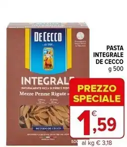 Iperal De cecco pasta integrale offerta
